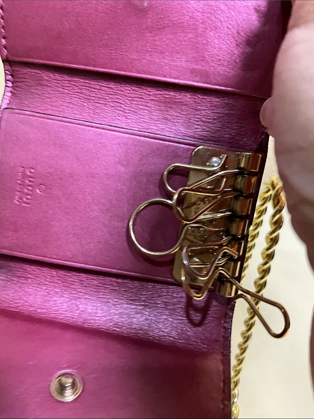 Gucci Brown GG Embossed Leather Key & Card Holder with Gold Hardware - Picture 10 of 13